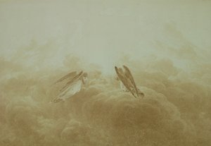 Modlící se anděl, asi 1826-34 (sépie nad tužkou na papíře) od Caspar David Friedrich